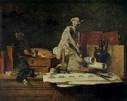 Still life with the Attributes  of Arts Jean Baptiste Simeon Chardin